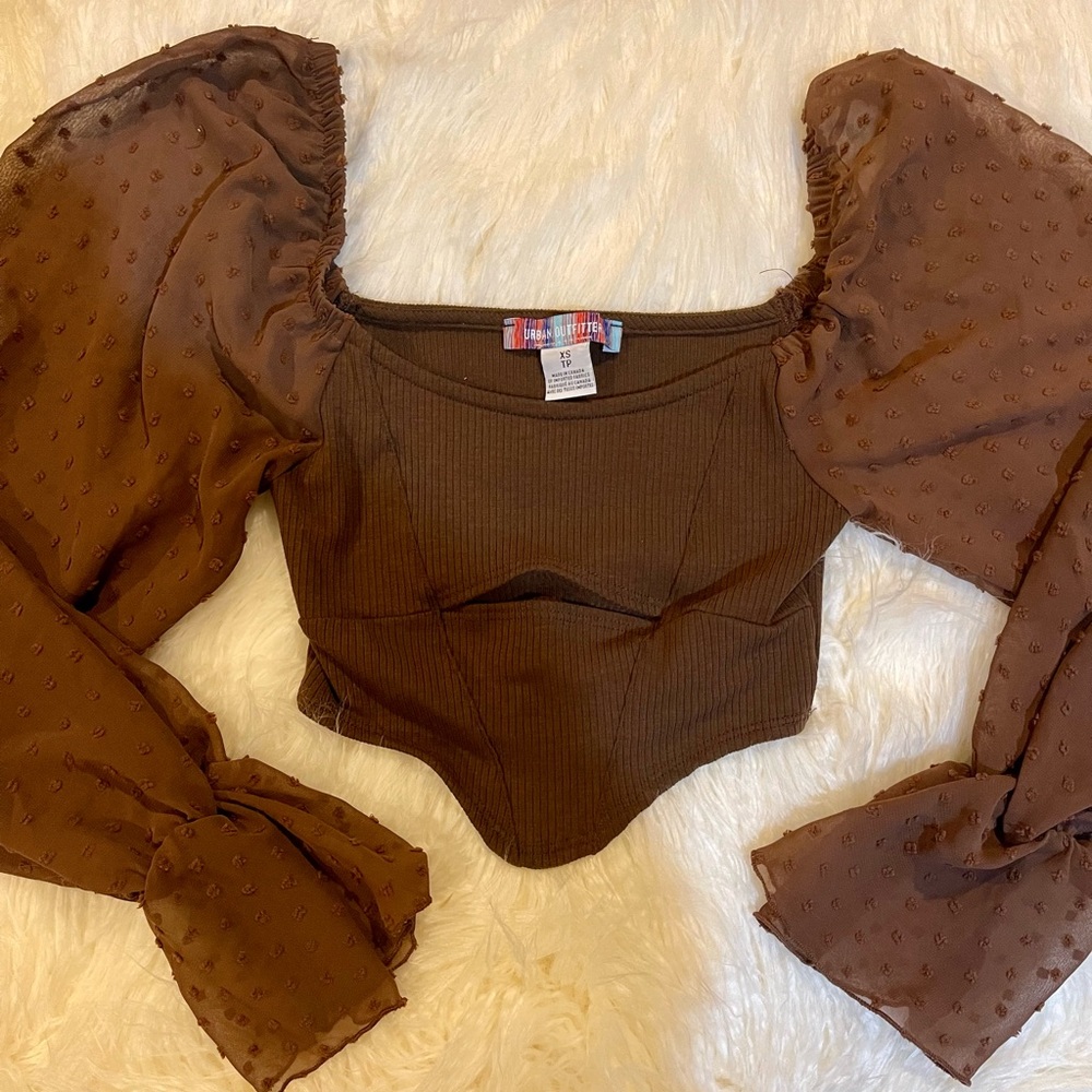 Brown Crop Top